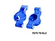 A pair of blue anodized aluminium rear hubs for RC cars by GPM Racing, featuring 7075-T6 aluminium construction.