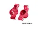 A pair of red anodized aluminium rear hubs for RC cars by GPM Racing, featuring 7075-T6 aluminium construction.