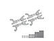 Four silver aluminium RC upper suspension arms with GPM Racing branding, accompanied by stainless steel pins, screws, and washers on a white background.