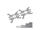 Four grey aluminium RC upper suspension arms with stainless steel support mounts and included hardware set.