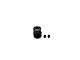 A black 15T XP pinion gear with two small grub screws on a white background.