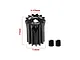 A black GPM Racing 13T 0.5 module pinion gear with dimension annotations and two grub screws on a white background.