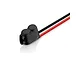 Hobbywing Module B capacitor upgrade unit with black heat shrink casing and red and black power wires.