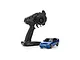 Kyosho Mini-Z MA-020 Nissan Sileighty RC drift car in blue next to its Syncro KT-531P transmitter on a white background.