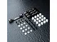 MST aluminium suspension arm mount set in black, including four metal mounts, screws, ball studs, and plastic spacers on a dark textured surface.