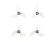 Four clear grey Gemfan 1207 3-blade propellers arranged in a grid on a white background.