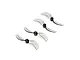 Four grey, two-blade Gemfan 45mm propellers for RC drones arranged on a white background.
