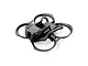 A black BetaFPV drone frame with integrated propeller guards, shown from a high-angle perspective against a white background.