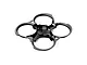 A black BetaFPV drone frame with integrated propeller ducts, viewed from a high angle against a white background.