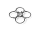 A clear grey BetaFPV drone frame duct showing the four circular propeller guards and central motor mount structure.