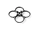 A black BetaFPV drone frame duct with four circular propeller guards arranged in a square pattern, isolated on a white background.