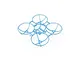 A clear blue BetaFPV drone frame with four propeller guards on a white background.
