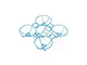 A clear blue BetaFPV drone frame with four integrated propeller guards on a white background.