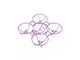 A clear purple BetaFPV drone frame with four integrated propeller guards on a white background.