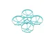 A cyan-coloured BetaFPV drone frame with four integrated propeller guards on a white background.