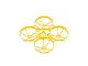 A bright yellow BetaFPV drone frame with four integrated propeller ducts, viewed from a high angle against a white background.