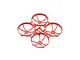 A red BetaFPV drone frame with four integrated propeller guards, viewed from a high angle against a white background.