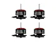 Four BetaFPV 0702 II 30000KV brushless motors arranged in a grid against a white background.