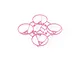 A clear pink BetaFPV drone frame with four circular propeller guards on a white background.