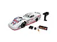 Losi 22S Dirt Late Model RC car in white with number 68, including a Spektrum transmitter, battery, and charger on a white background.