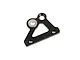 A black Rovan aluminium upper brake plate for RC vehicles, featuring a triangular shape with mounting holes and a silver metal insert.