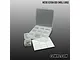 CowRC micro screw box with nine compartments, a smaller container with screws, and blank labels against a grey background.