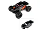 Pro-Line 1/16 Brute Tough Painted Body Shell in black, shown installed on an RC truck and separately as an inset image.