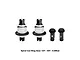 GPM Racing front and rear complete differentials with pinions set featuring silver and black metal components against a white background.