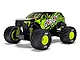 ARRMA Gorgon Grom electric 4WD RC monster truck in yellow and black against a white background.