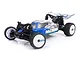 Maverick MiCROBE 1/24 scale electric 2WD RC buggy in blue and silver on a white background