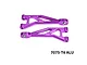 GPM Aluminium Rear Upper Suspension Arms in purple, designed for RC cars, displayed on a clean white background.