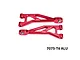 Two red anodized aluminium rear upper suspension arms for RC models featuring the GPM Racing logo and 7075-T6 ALU text on a white background.