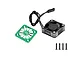 GPM aluminium high speed cooling fan in black and green with a protective cover, wire lead, and four mounting screws.