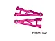 GPM Aluminium Front Lower Suspension Arms in pink, shown as a pair with GPM Racing branding and text 7075-T6 ALU in the corner.
