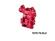 GPM Racing red anodized aluminium front differential cover with engraved logo and 7075-T6 ALU text on a white background.