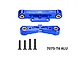 GPM aluminium blue rear lower suspension arm pin braces with 4 screws against a white background