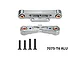 GPM aluminium rear lower suspension arm pin braces in silver with brass inserts and four mounting screws.