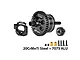 GPM Racing black centre differential with 38T gear, 15T pinion gear, motor plate, and hardware on a white background.