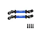 Two blue and black GPM Racing carbon steel and aluminium centre CVD driveshafts with four screws against a white background.