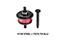 GPM Racing complete red and black centre differential assembly with a matching pinion gear against a plain white background.