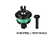GPM Racing complete RC differential with green aluminum housing, black steel ring gear, and a separate pinion gear on a white background.