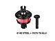 GPM red and black complete front or rear differential with bevel gear and steel/aluminium construction on white background.