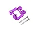 GPM aluminium hub carriers in purple, supplied with two mounting screws against a clean white background.
