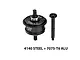 GPM black anodized aluminium and steel complete centre differential with gear shaft on a clean white background.