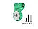 GPM aluminium 25T servo horn with built-in servo saver in green, shown with three mounting screws against a white background.