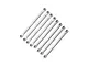 GPM aluminium upper and lower link bar set in silver consisting of eight pieces with pre-installed rod ends against a white background.
