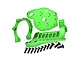 GPM Aluminium Motor Mount Set in green with associated mounting hardware on a white background