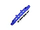 GPM blue anodised aluminium front chassis brace with mounting hardware against a plain white background.