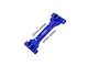 GPM Aluminium Rear Chassis Brace in blue with four mounting screws displayed against a plain white background.