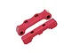 GPM red anodised aluminium rear lower suspension pin braces shown on a clean white background.